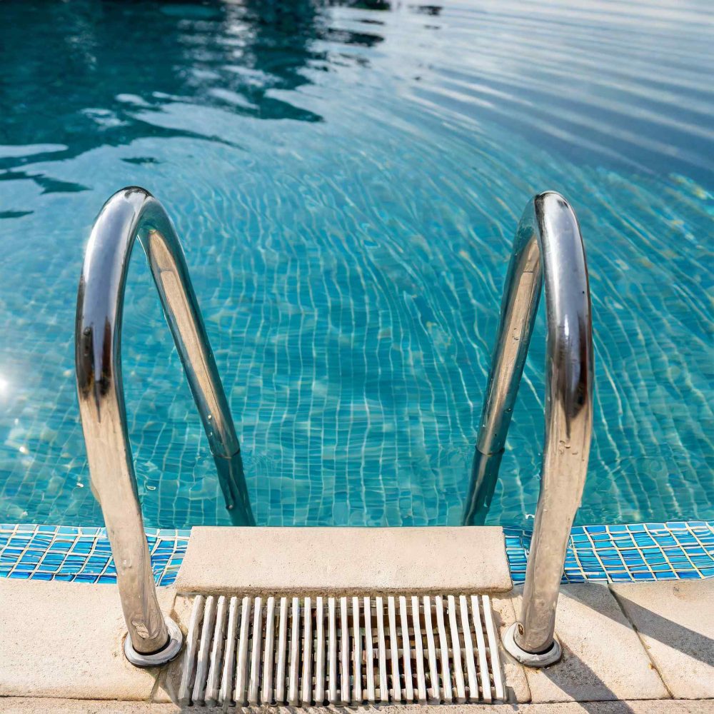 Firefly stepped down pool with handrail into water with steps 22110 (1)